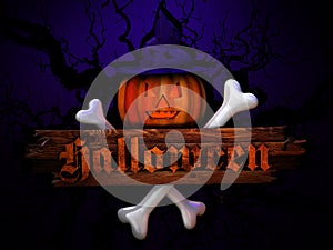 Halloween Background with pumpkin