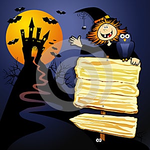 Halloween background with sign