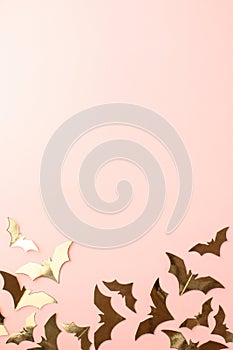 Halloween background or template with decorative paper bats