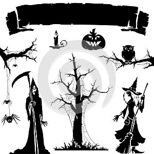 Halloween backgrund symbol and element. photo