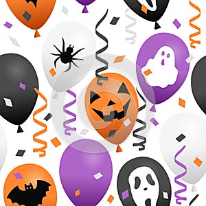 Halloween Balloons & Confetti Seamless