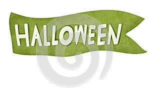 Halloween banner cartoon watercolor illustration