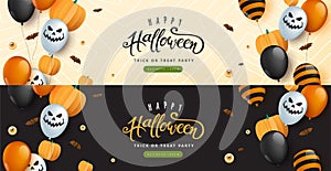 Halloween banner with Festive Elements Halloween