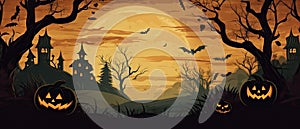 Halloween Banner promo sale illustration of a halloween