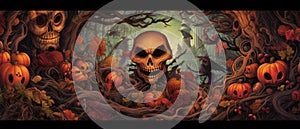 Halloween Banner promo sale illustration of a halloween