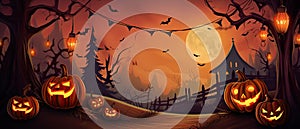 Halloween Banner promo sale illustration of a halloween