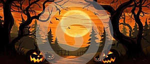 Halloween Banner promo sale illustration of a halloween