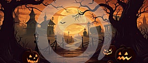 Halloween Banner promo sale illustration of a halloween