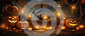 Halloween Banner promo sale illustration of a halloween