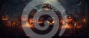 Halloween Banner promo sale illustration of a halloween