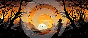 Halloween Banner promo sale illustration of a halloween