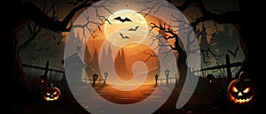 Halloween Banner promo sale illustration of a halloween