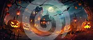 Halloween Banner promo sale illustration of a halloween