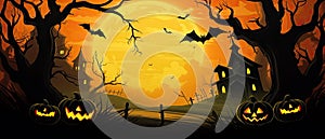 Halloween Banner promo sale illustration of a halloween