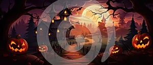 Halloween Banner promo sale illustration of a halloween