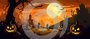 Halloween Banner promo sale illustration of a halloween