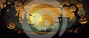 Halloween Banner promo sale illustration of a halloween