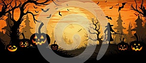 Halloween Banner promo sale illustration of a halloween