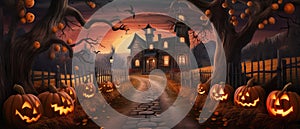 Halloween Banner promo sale illustration of a halloween