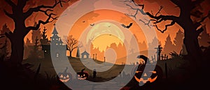 Halloween Banner promo sale illustration of a halloween