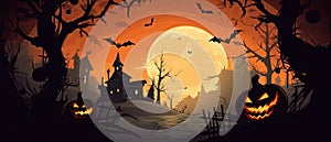 Halloween Banner promo sale illustration of a halloween