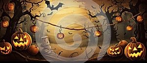 Halloween Banner promo sale illustration of a halloween