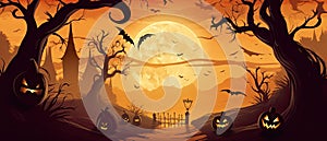 Halloween Banner promo sale illustration of a halloween