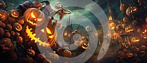 Halloween Banner promo sale illustration of a halloween