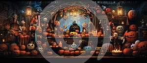 Halloween Banner promo sale illustration of a halloween