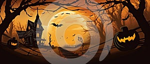 Halloween Banner promo sale illustration of a halloween