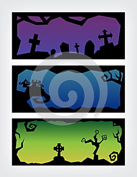 Halloween banner set