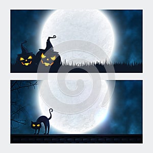 Halloween banners with copyspace.