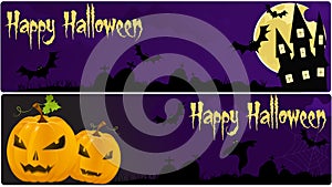 Halloween banners in dark purple colors