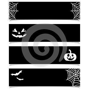 Halloween banners or headers set, black style