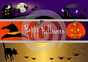 Halloween banners. vector illustration.