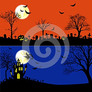 Halloween Banners Vector Set
