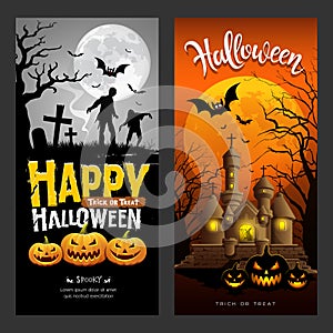 Halloween banners vertical collections design background