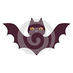 Halloween bat flying flat style icon