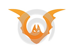 Halloween bat flying orange color icon