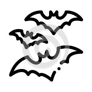 Halloween bat icon vector outline illustration