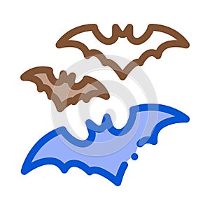 Halloween bat icon vector outline illustration