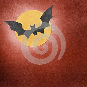 Halloween bat and moon recycled papercraft
