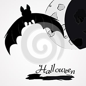 Halloween bat and moon