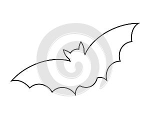 Halloween bat outline vector design isolated on white backgroud