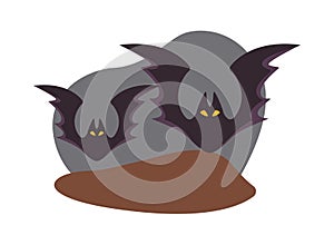 Halloween bats flying isolated icons