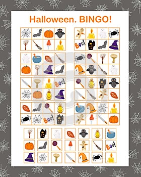 Halloween Bingo printable game topical autumn festive vocabulary to practise language knowledge