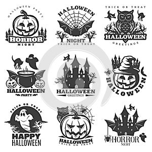 Halloween Black White Emblems photo