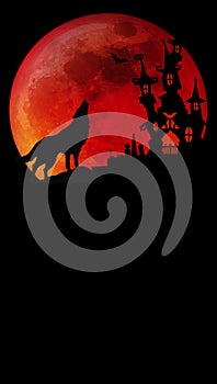 Halloween Blood Moon Wolf