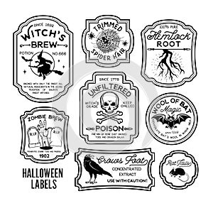 Halloween Bottle Labels