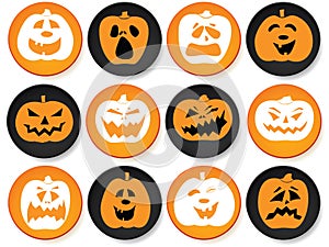 Halloween buttons set